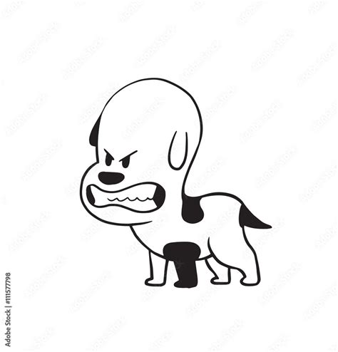 Angry Dog Cartoon Black And White