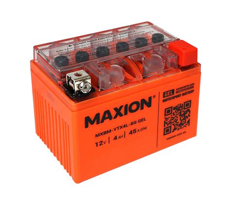 Мото аккумулятор MAXION 12V 4Ah 45A R+ (правый +) YTX 4L-BS купить в ...