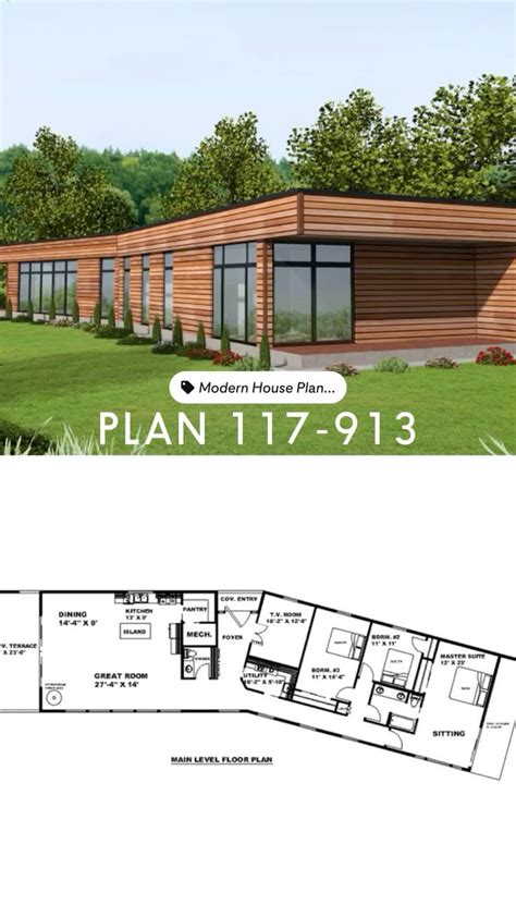 Single-Story Modern House Plans | Modern Style House Plans | House ...