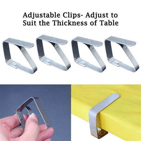 2 X Sets Of 8 Tablecloth Clips Stainless Steel Table Cover Clamps Table