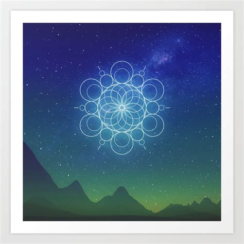 Sacred Geometry Cosmic Connection Art Print By Mandala Of Life Society6