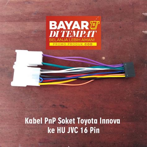 Jual Kabel PnP Soket Toyota Innova Ke Soket JVC 16 Pin Head Unit