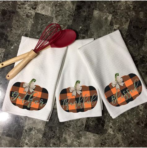 Digital Download For Sublimation Fall Pumpkin Kitchen Towel Etsy