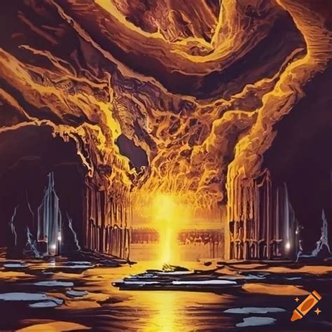 70s Sci Fi Storm Artwork With A Golden Theme On Craiyon