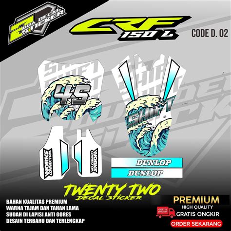 Jual Stiker Papan Nomor Crf Kx Ktm Yz Klx Gordon Request