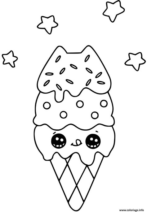 Coloriage Ice Cream Glace Triple Saveurs Dessin Glace à imprimer