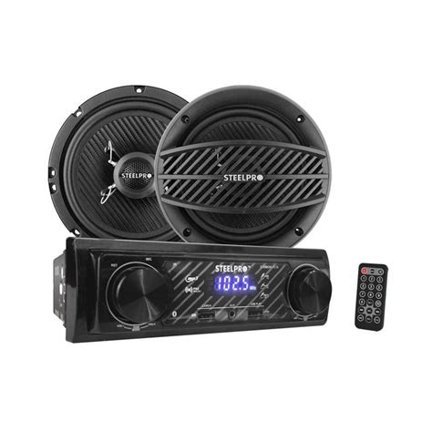 Autoestereo Bluetooth Bocinas Steelpro Carbon B Negro