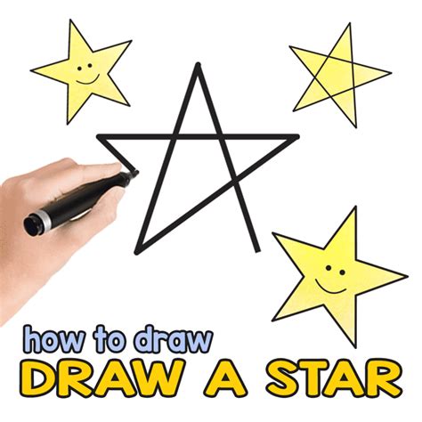 How to Draw a Star - Step by Step Drawing Tutorial for the Easiest 5