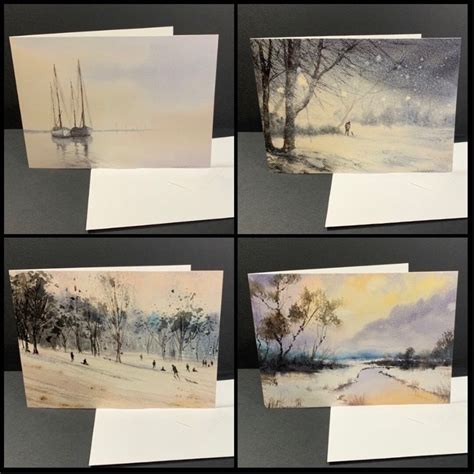 Pack Of 4 Fine Art Greetings Cards By Christopher Stephen Art Etsy