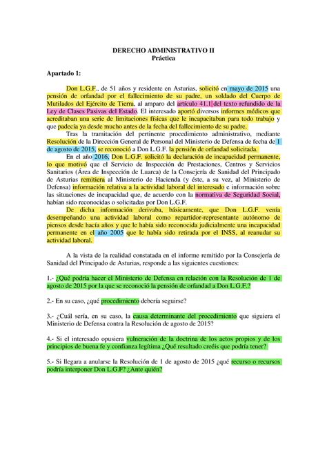 Pr Ctica N Jurisdicci N C A Derecho Administrativo Ii Pr Ctica