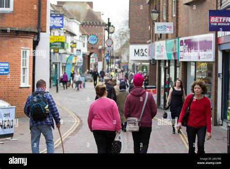 Ashford High Street Town Centre People Walking In The Town Centre