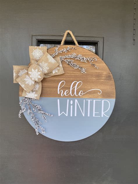 Excited To Share This Item From My Etsy Shop Hello Winter Door Hanger