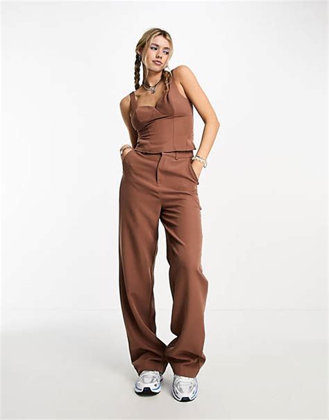 Heartbreak Wide Leg Trousers Co Ord In Camel Asos