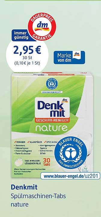 Denkmit Spülmaschinen tabs Nature Angebot bei Dm