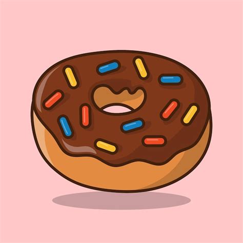 Premium Vector Donut Cartoon Vector Icon Illustration Food Object Icon Concept Isolated Flat