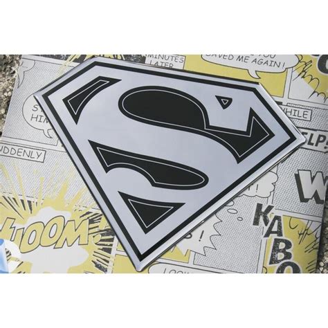 Buy Superman Logo Car Decal Dc Comics Domed Black Chrome Finish