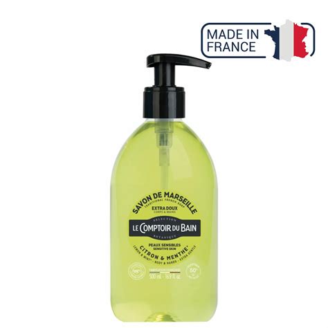 Savon De Marseille Liquide Citron Menthe Ml Le Comptoir Du Bain