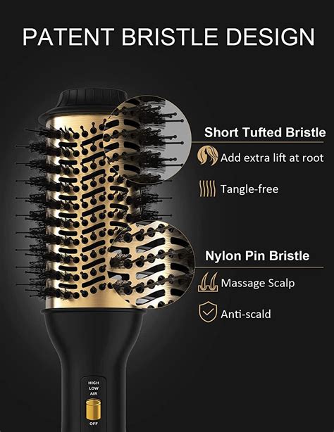 Landot Hair Blow Dryer Brush And Volumizer Hot Air Brush For Drying Straightening And
