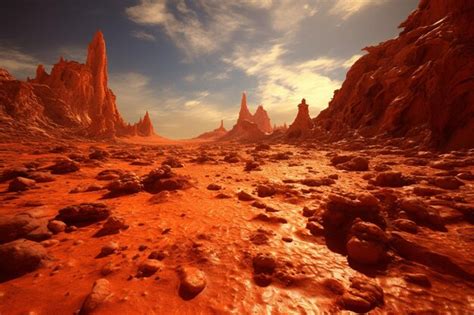 Premium Photo Mars Landscape Alien Planet Background Red Desert