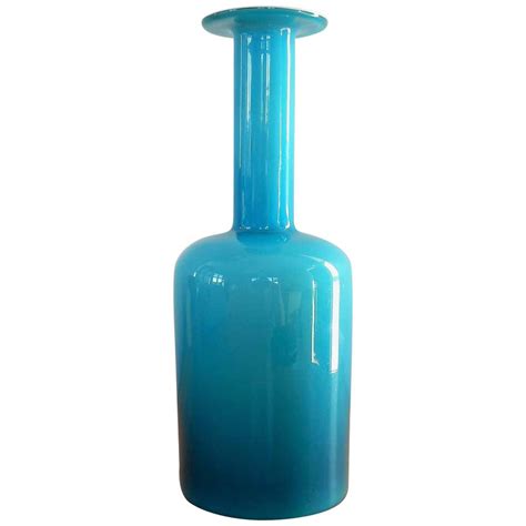 Opal Blue Glass Gulvvase By Otto Brauer For Holmegaard Denmark 1960s At 1stdibs