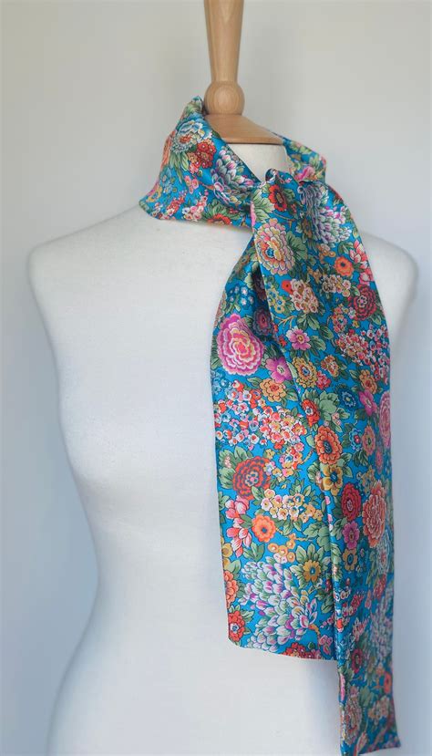 Elysian Day Liberty Belgravia Silk Satin Skinny Scarf Etsy UK