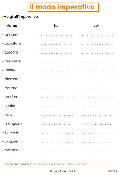 I Modi Indefiniti Esercizi Per La Scuola Primaria Artofit