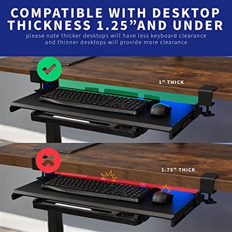 Vivo Large Keyboard Tray Under Desk Pull Out Platform With Pencil