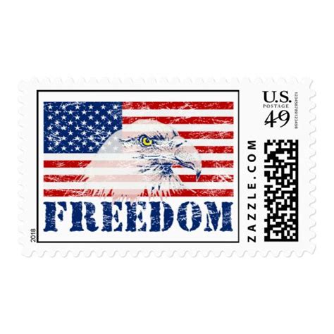 Us Flag And American Bald Eagle Freedom Stamps Zazzle