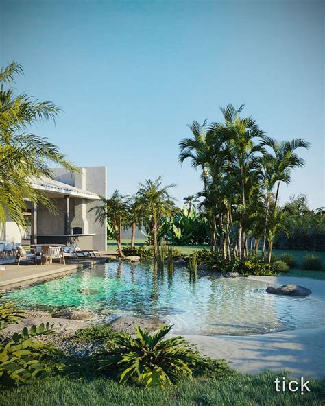 Pool Landscape Design: Beach at Home