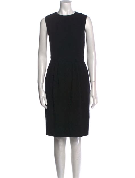 Oscar De La Renta Embellished Knee Length Dress Black Dresses