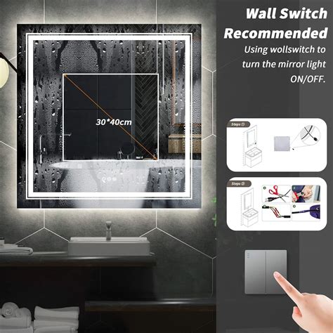 Buy Luvodi Illuminated Led Bathroom Mirror 800x800mm Dimmable Lighted