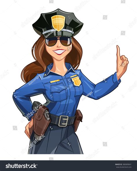 Police Woman Drawing With Color