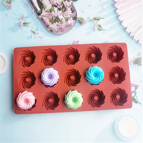 Moule à Gâteau en Silicone à Boule en Spirale 15 Cavités pour Cookies