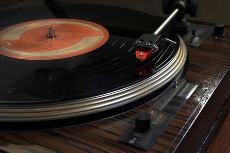 Premium Photo Vintage Vinyl Records Spinning On A Turntable