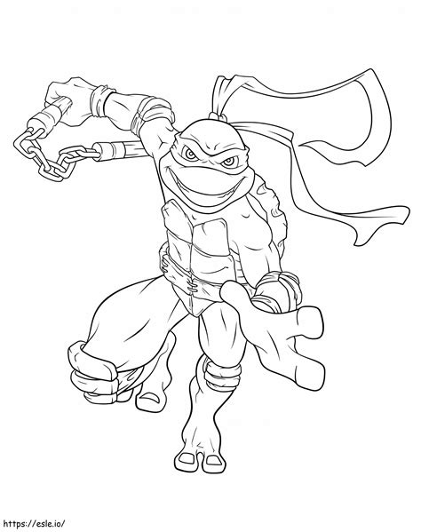 Michelangelo Smiling Coloring Page