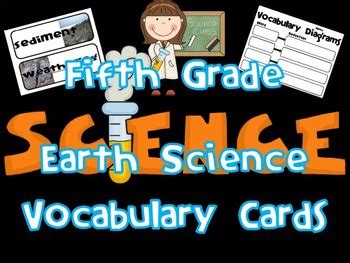 5th Grade Earth Science Vocabulary Cards By BestTeachersSheets TPT