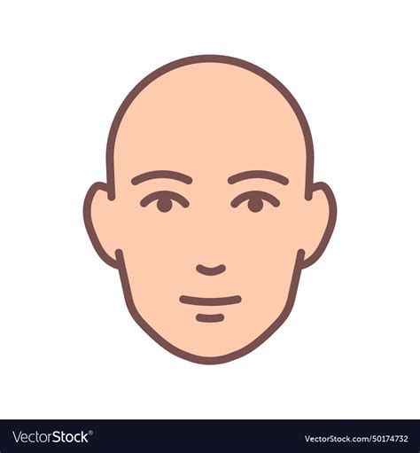 Human Head Icon In Line And Fill Style Royalty Free Vector