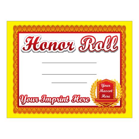 Custom 8.5" x 11" Certificate - Honor Roll - Certificates - School Products