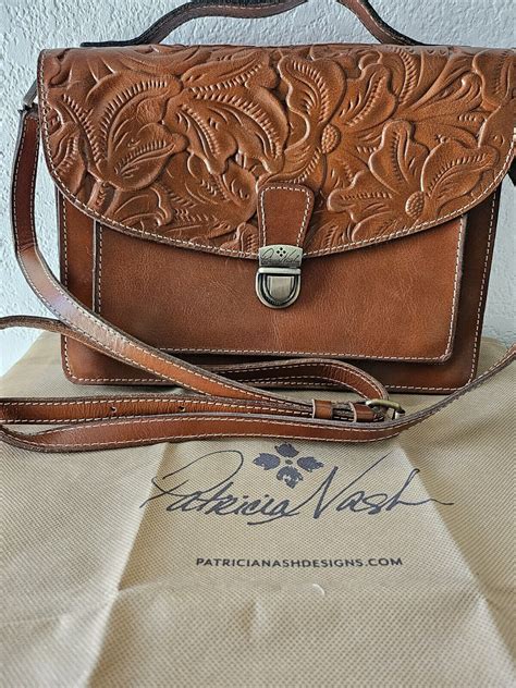 Patricia Nash Satchel Crossbody Bag Leather Gem