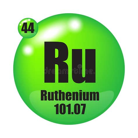 Ruthenium Icon. Ru Chemical Element. Atomic Number 44. Mass 101.07 ...