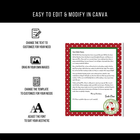 Editable Santa Letter Template Letter From Santa Template - Etsy