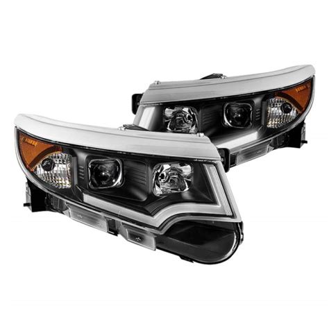 Spyder Ford Edge With Factory Halogen Headlights Black Led Drl