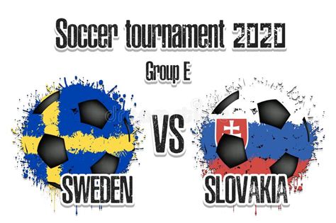 Soccer Game Sweden Vs Slovakia Stock Vector - Illustration of goal