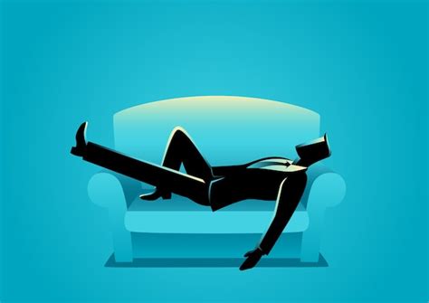 Premium Vector Businessman Taking A Nap On Sofa