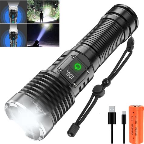 Itoncs Rechargeable Flashlight Bright Xhp Led Tactical High Lumens