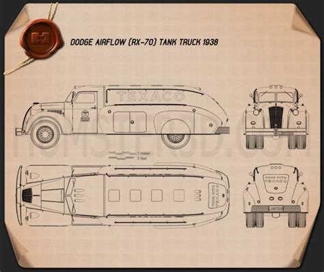 Dodge Airflow Tank Truck 1938 Blueprint Hum3D