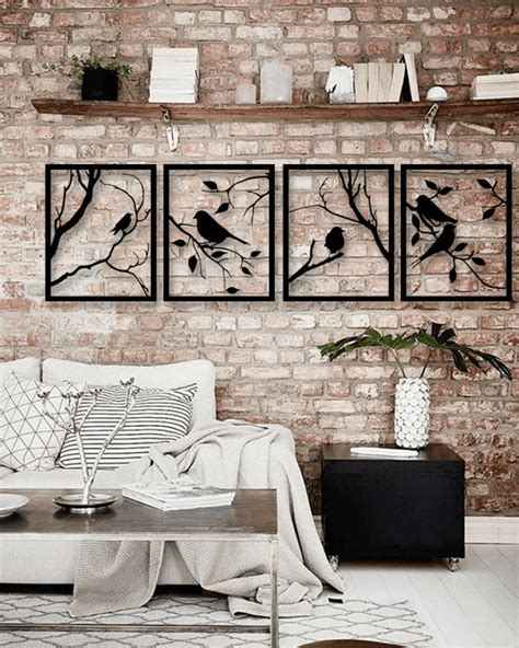 Birds Metal Wall Art (4 Pieces) – Articture