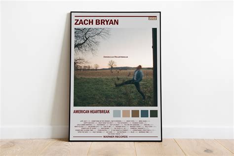 Zach Bryan Poster Zach Bryan Album Cover American Heartbreak Album Wall