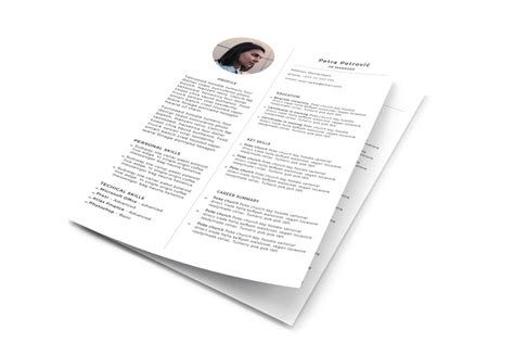 Free CV Resume Template for Photoshop (PSD) Format – CreativeBooster