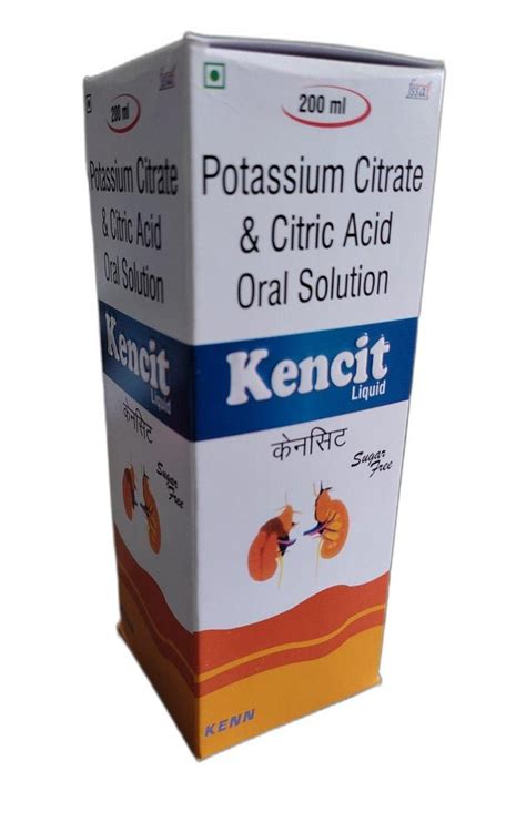Syrup Potassium Citrate Citric Acid Oral Solution, For Pain Relief and ...